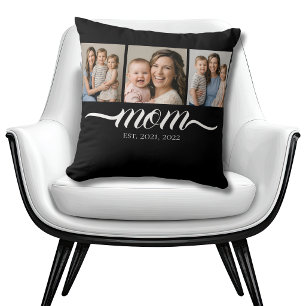 Coussin Maman Établie Script Noir 3 Photo 