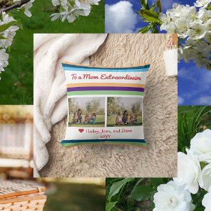 Coussin Maman Extraordinaire 2 Photos Noms Script Moderne
