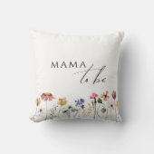 Coussin Maman future aux fleurs sauvages colorées (Recto)
