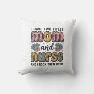 Coussin Maman Infirmière Floral Vintage Citation Design_1