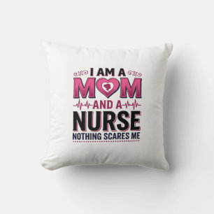 Coussin Maman Infirmière Rien Ne Me Fait Peur Gravure Vint