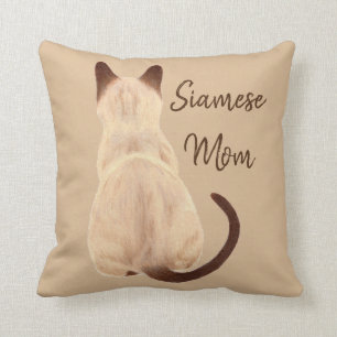 Coussin Maman Kitty de chat siamois de Sasha semblant le