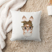 Coussin Maman lapin de Pâques mignon léopard de Pâques ann (Couverture)