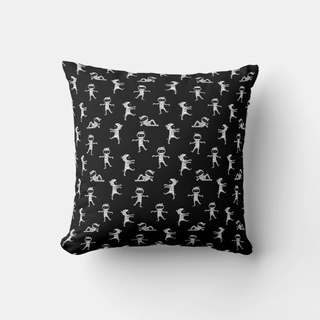 Coussin Maman mignonne noir blanc motif sans couture (Recto)