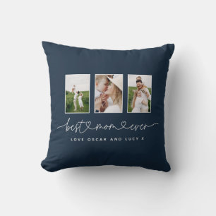 Coussin Maman mignonne script moderne multi photo cadeau s