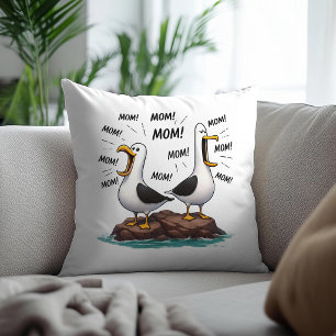 Coussin Maman Mouette Drôle Personnalisé