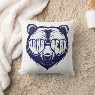 Coussin Maman Ourse Cool portant des Lunettes de Soleil Bl
