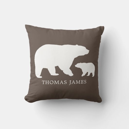 Coussin Maman Ourson Brun (Recto)