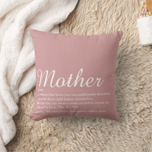 Coussin Maman personnalisée Définition Dusty Rose rose