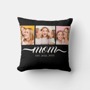 Coussin Maman Script Établie Noir 3 Photo