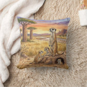 Coussin Maman Suricate et ses petits Animaux de Safari  (Couverture)