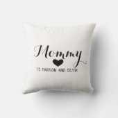 Coussin Maman tendance Maman, Enfants Noms de la fête des  (Verso)