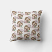 Coussin Mamanité Mignonne Mère Fille Motif de Crème Glacée (Verso)