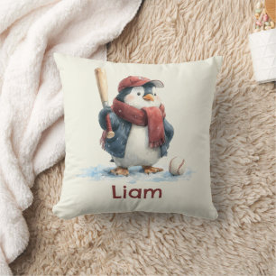 Coussin Manchette Hiver Personnalisée Enfant Pingouin Base