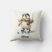 Coussin Manchot de hockey d'hiver personnalisé pour enfant (Verso)