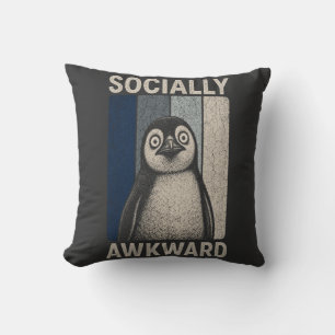Coussin Manchot mal à l'aise drôle Humour rétro