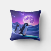 Coussin Manchots de nuit arctique (Recto)