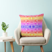 Coussin Mandala arabesque en violet, jaune et rose (Chaise)