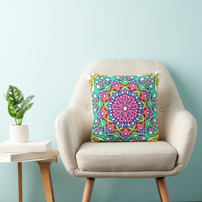 Coussin Mandala coloré (Chaise)