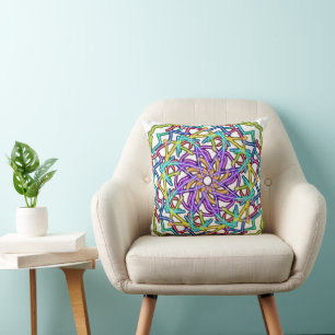 Coussin Mandala coloré Abstrait