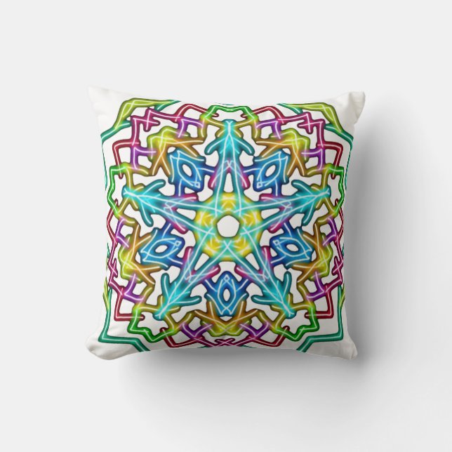 Coussin Mandala coloré Abstrait (Recto)