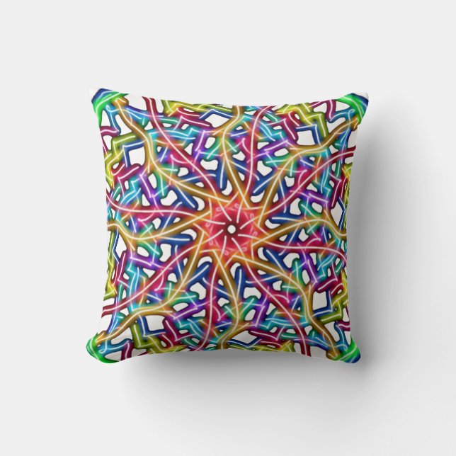 Coussin Mandala coloré Abstrait (Recto)