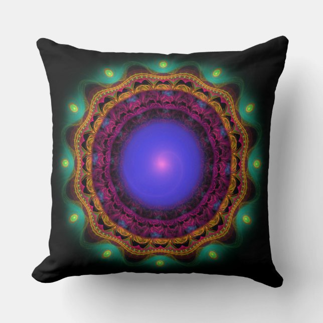 Coussin Mandala coloré orné (Recto)