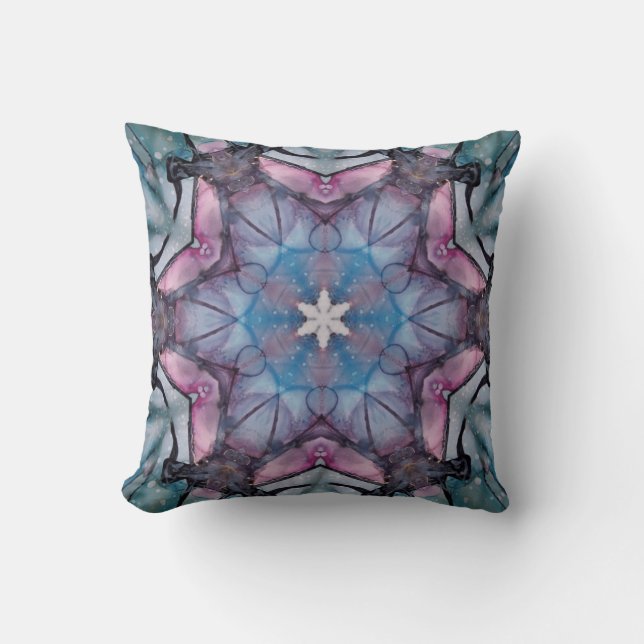 Coussin Mandala colorée fleurs de Kaleidoscope (Recto)