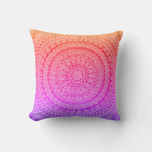 Coussin Mandala d'art original multicolore