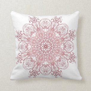 Coussin Mandala. de corail floral ethnique
