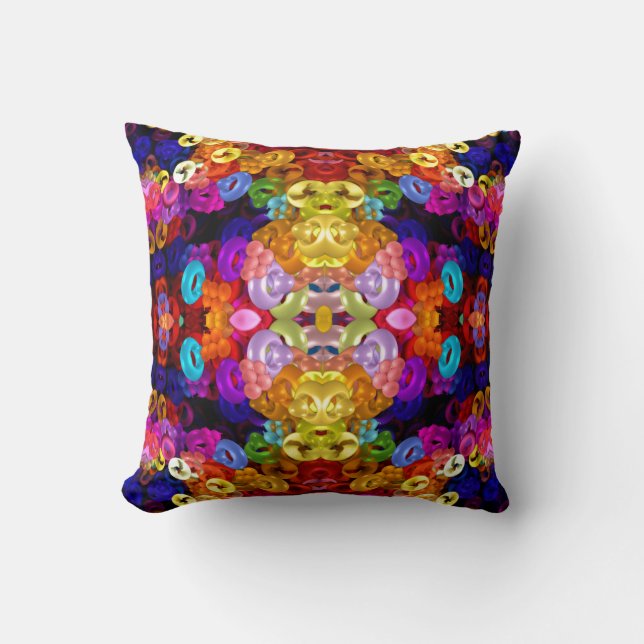 Coussin Mandala de Jaune-Ange-Insecte (Recto)