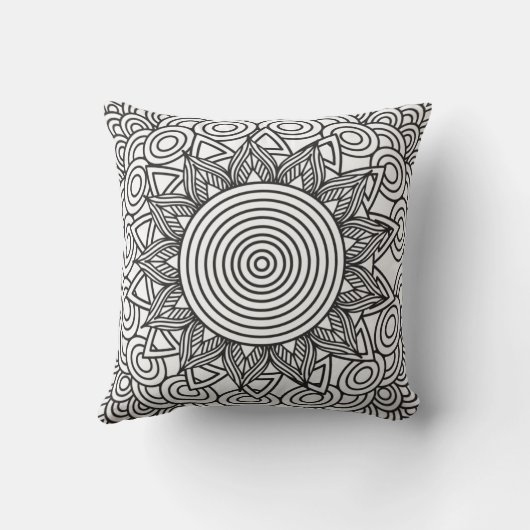 Coussin Mandala Dessin Ethnique Décoratif (Verso)