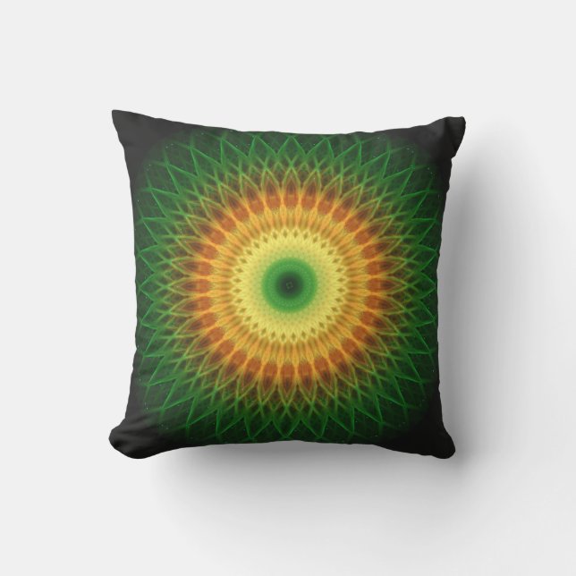 Coussin Mandala d'oeil de dragon (Recto)