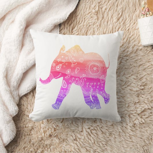 Coussin Mandala Elephant Art Throw Cushion 41 x 41 cm (Couverture)