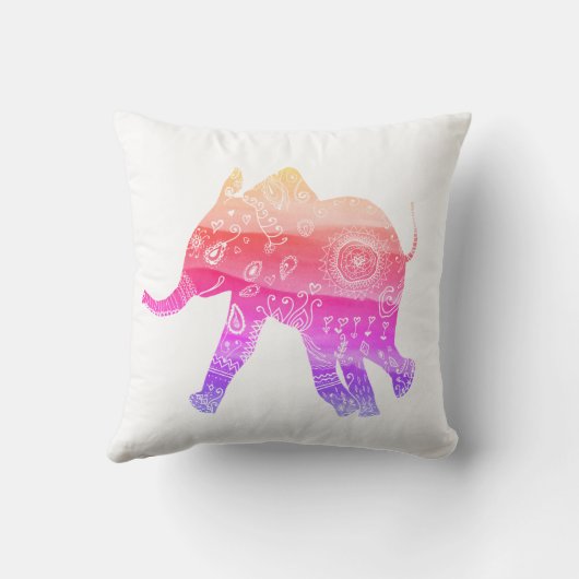Coussin Mandala Elephant Art Throw Cushion 41 x 41 cm (Verso)