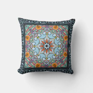 Coussin Mandala ethnique tribale sans couture motif