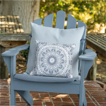 Mandala Floral Bleu Poussiéreux