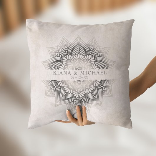 Coussin Mandala Lace Mariage Newlyweds Neutrals ID478