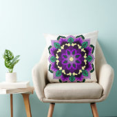 Coussin Mandala Motif 02 en violet (Chaise)