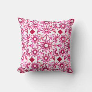 Coussin Mandala motif dans les tons roses, marron