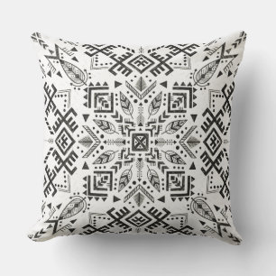 Coussin Mandala noir et blanc