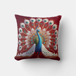 Coussin Mandala Paon Royal
