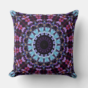 Coussin Mandala Psychédélique Rétro Hippie Boho Tie Dye