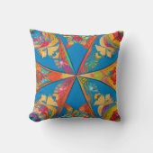 Coussin Mandala Radiant : Art Imaginaire Symétrique Vibran (Recto)