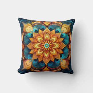 Coussin Mandala radiant avec des Motifs d'inspiration flor