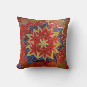 Coussin Mandala Red Floral Cushion