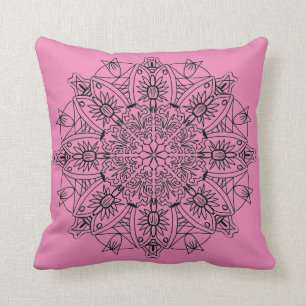 Coussin Mandala rose