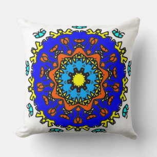 Coussin Mandala Soleil Azur