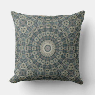 Coussin Mandala Tons Terre avec Motifs Géométriques Tribau