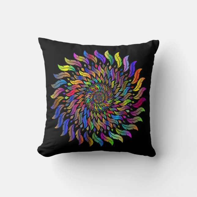 Coussin Mandala très Cool et coloré (Recto)